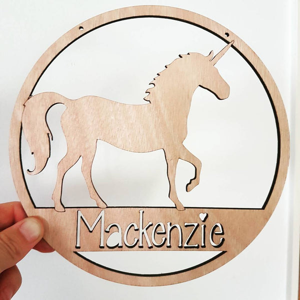 Unicorn personalised wall hanging