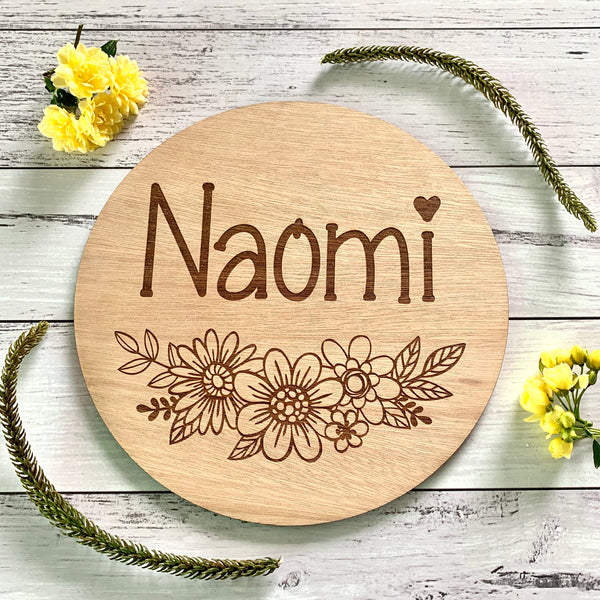 Floral Name Plaque