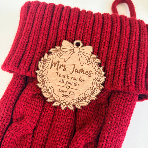 Teacher Wreath Tag